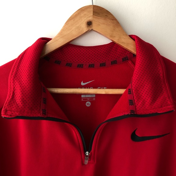 Nike Red Long Sleeve Mock Neck Sweater - Picture 4 of 5
